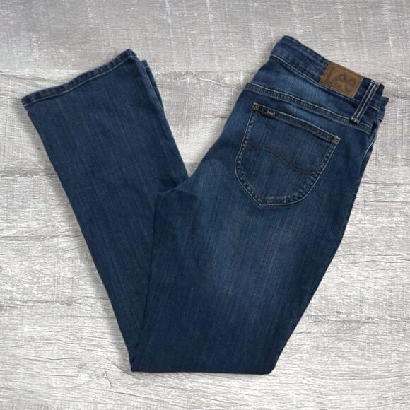 Lee 307 Dark Wash Bootcut Blue Jeans Womens 12 Regular (33X32) Mid Rise Denim - Picture 2 of 7